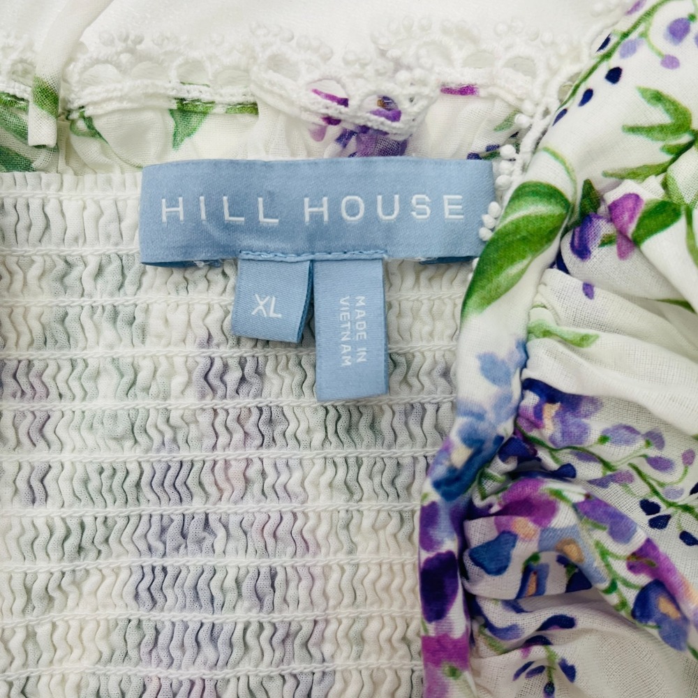 Hill House Home Zoe Crop Top Lavender Floral Wisteria Smocked XL Party Vacation - Picture 12 of 15